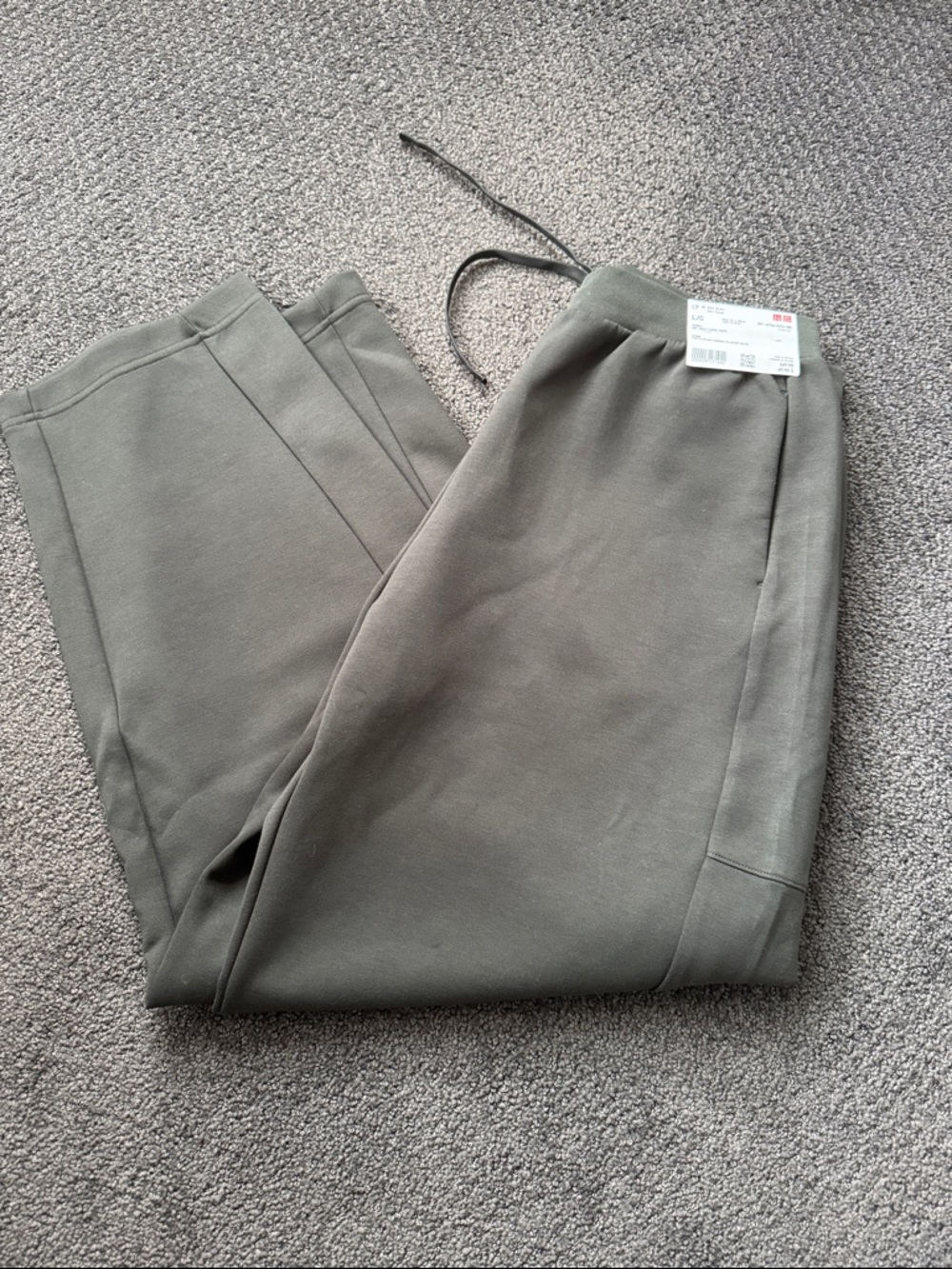 Uniqlo Dark Green Womens Dry Sweat Curve Pants Fleece Joggers size large